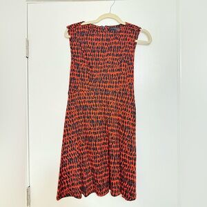 French Connection Red and Black Midi Dress